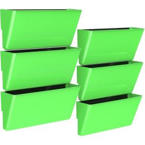 Storex Legal-Size Magnetic Wall Pocket – Plastic File Organizer, Heavy-Duty Magnet Holds 5lbs, School Blue, 6-Pack (70230U06C)(Class Green)