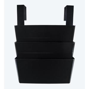 Storex Letter Sized Wall Files, 3 Pack Set with Partition Hangers, Black (STX70315U01C)