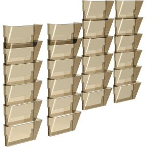 Storex Letter Sized Wall Files, 6-Pack, Smoke, Case of 4 (STX70218B04C)