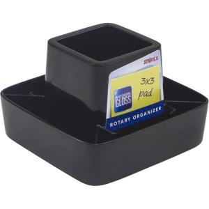 Storex Modern Gloss Spinning Organizer, 6.2 x 4 x 6.2 Inches, Black, Case of 4 (00152E04C)(Organizer)