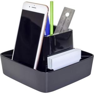 Storex Modern Gloss Spinning Organizer, 6.2 x 4 x 6.2 Inches, Black, Case of 4 (00152E04C)(Spinning Organizer)