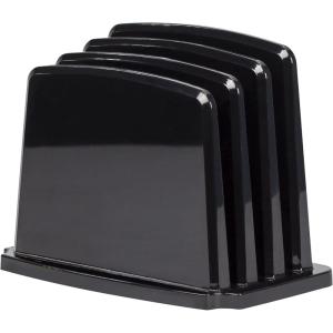 Storex Modern Gloss Spinning Organizer, 6.2 x 4 x 6.2 Inches, Black, Case of 4 (00152E04C)(Vertical Sorter)