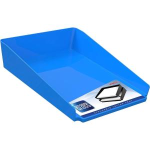Storex Modern Gloss Vertical Sorter, 8 x 5 x 6 Inches, Black, 4-Pack (00146E04C)(Blue)