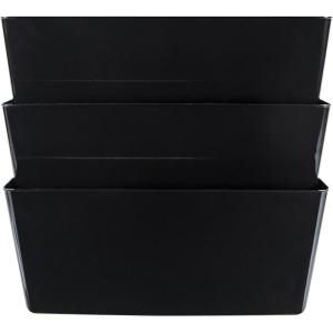 Storex Recycled Legal Sized Wall Files, 6-Pack, Black, Case of 4 (STX70217B04C)(Unbreakable Black)