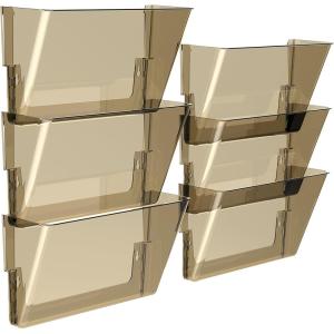 Storex Wall File, 13 x 4 x 7 Inches, Letter, Smoke, Case of 6 (70220U06C)