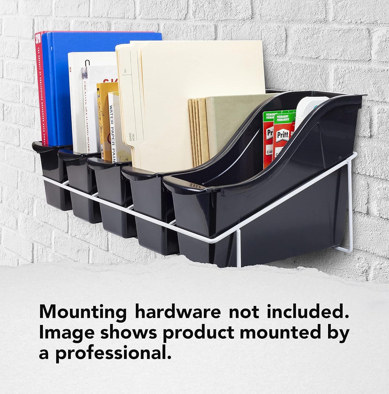 imageStorex 71151U01C Metal Shelf Rack Fits 5 Small Book Bins Bins Sold Separately WhiteBlack