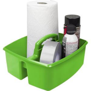 Storex 3-Compartment Small Caddy – Multipurpose Classroom Organizer with Handle, Assorted STEAM Colors, 6-Pack (00940A06C)(Green)