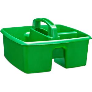 Storex Classroom Caddy, 9.25 x 9.25 x 5.25 Inches, Assorted Colors, Color Assortment Will Vary, Case of 6 (00940U06C), Small Caddy(Grass Green)