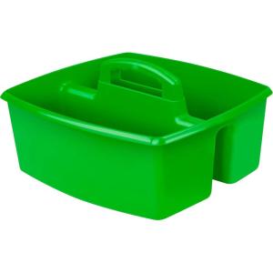 Storex Classroom Caddy, 9.25 x 9.25 x 5.25 Inches, Assorted Colors, Color Assortment Will Vary, Case of 6 (00940U06C), Small Caddy(Green)