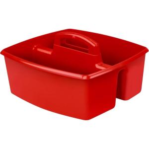 Storex Classroom Caddy, 9.25 x 9.25 x 5.25 Inches, Assorted Colors, Color Assortment Will Vary, Case of 6 (00940U06C), Small Caddy(Red)