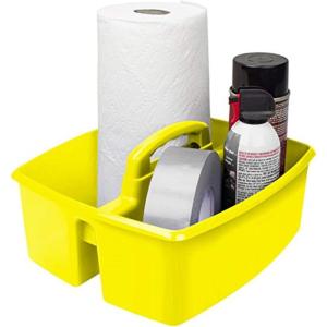 Storex Classroom Caddy, 9.25 x 9.25 x 5.25 Inches, Assorted Colors, Color Assortment Will Vary, Case of 6 (00940U06C), Small Caddy(Yellow)