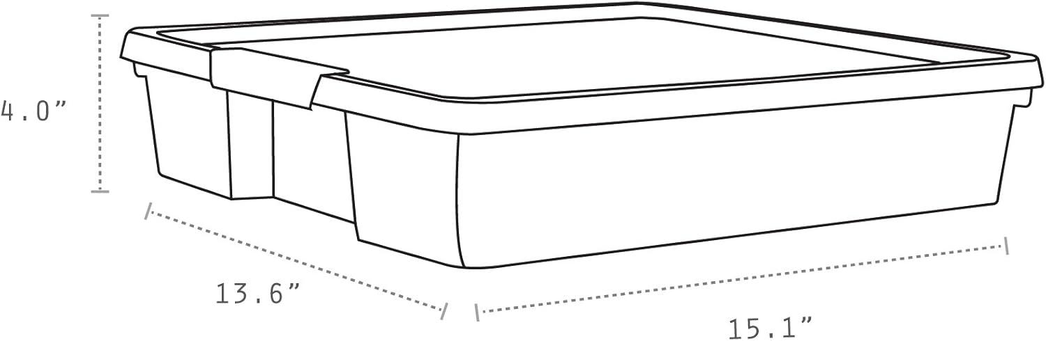 imageStorex Classroom Craft Project Box Stacking Plastic Organizer Fits 12x12 Scrapbooking Paper Red 5Pack 63204U05C