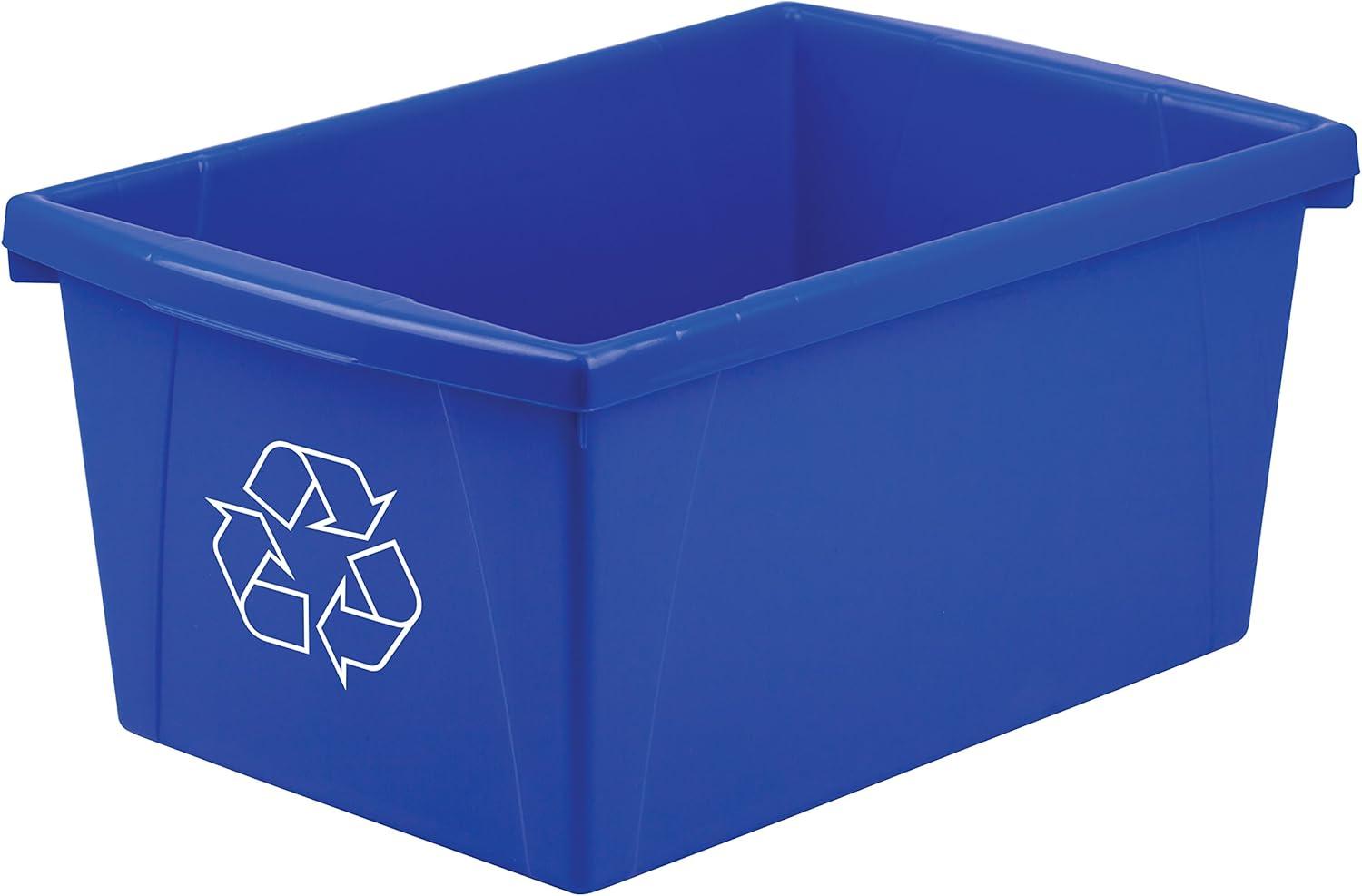 imageStorex 55 Gallon 21Litre Recycle Bin 1675 x 1188 x 825 Inches Case of 6 Blue STX61517U06C