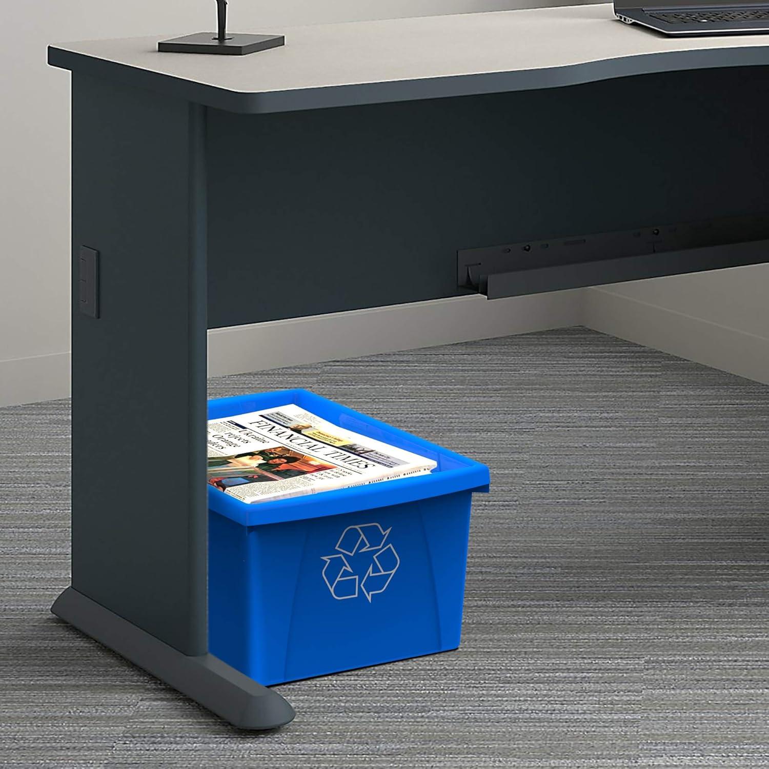imageStorex 55 Gallon 21Litre Recycle Bin 1675 x 1188 x 825 Inches Case of 6 Blue STX61517U06C