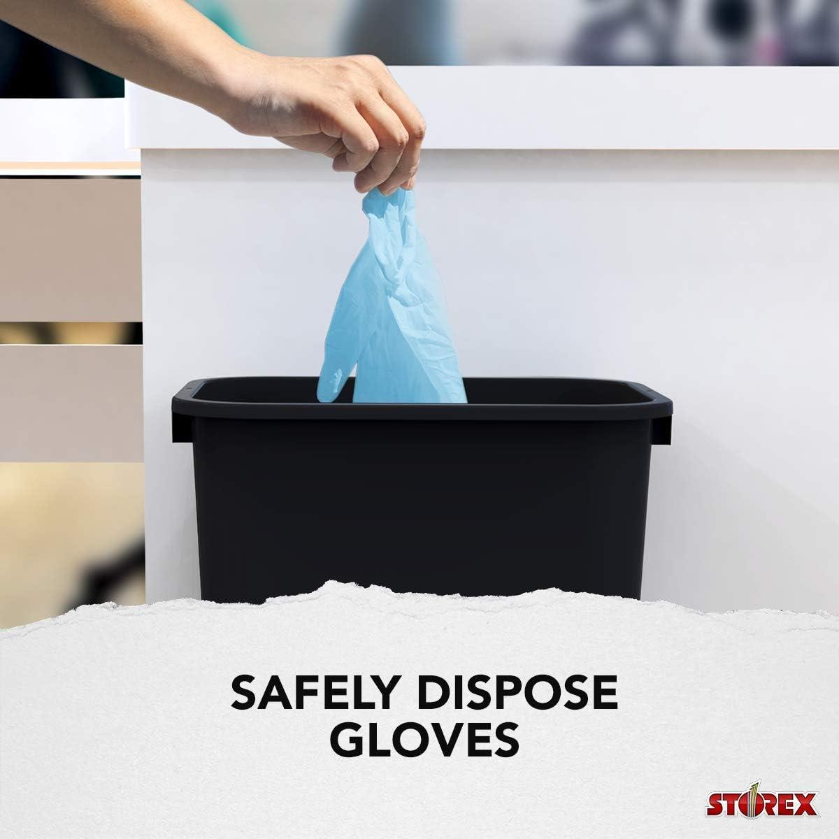 imageStorex 7 Gallon Waste Basket for Gloves and Sanitizing Wipes SilverIon Technology Black Pack of 6Black