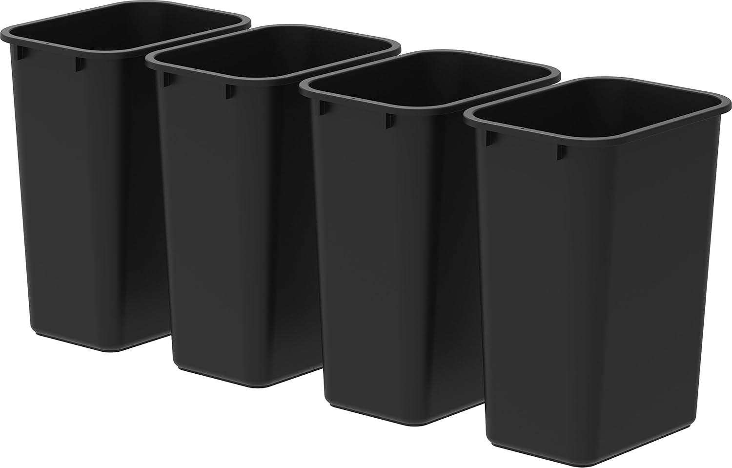 imageStorex 7 Gallon Waste Basket for Gloves and Sanitizing Wipes SilverIon Technology Black Pack of 6Black