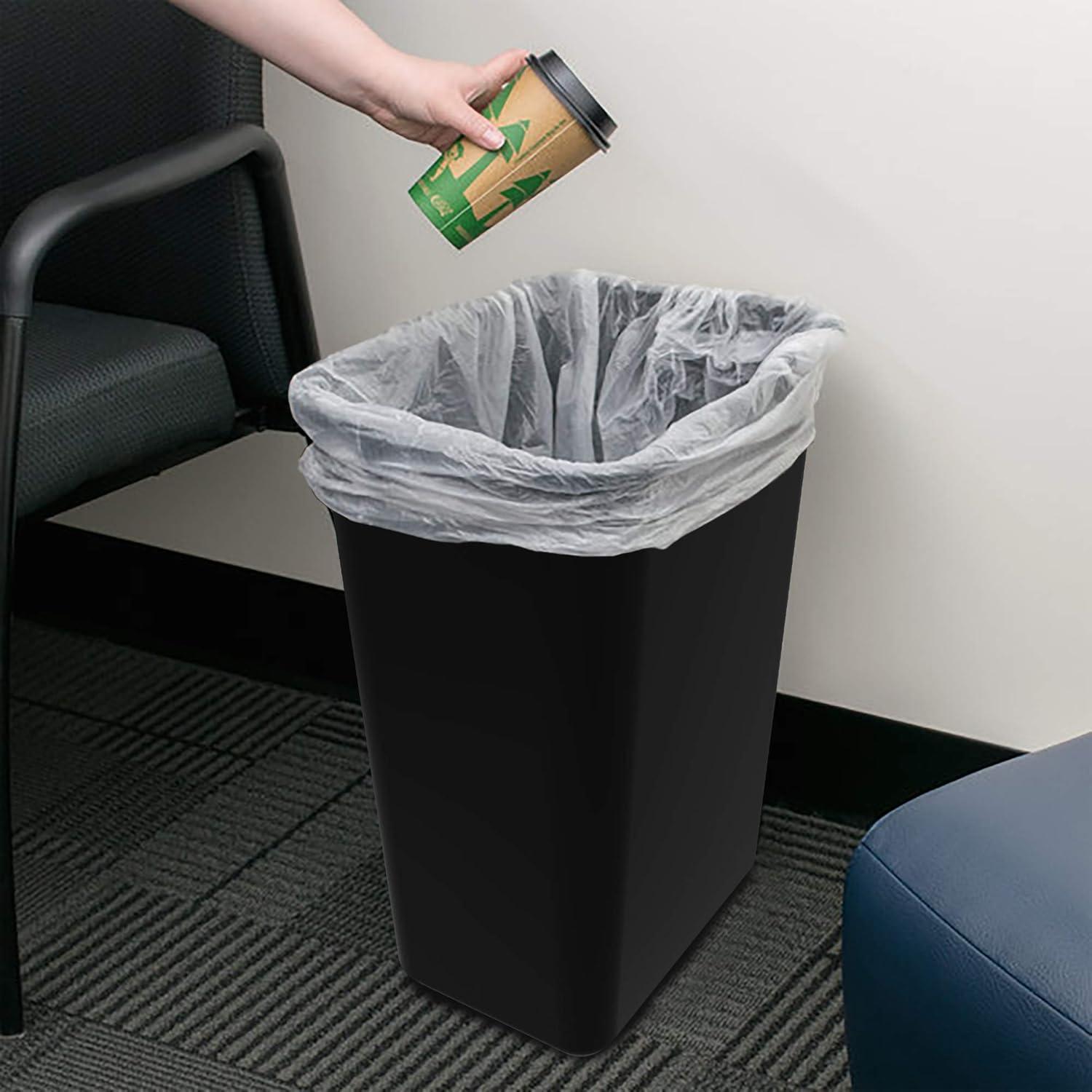 imageStorex 7 Gallon Waste Basket for Gloves and Sanitizing Wipes SilverIon Technology Black Pack of 6Black