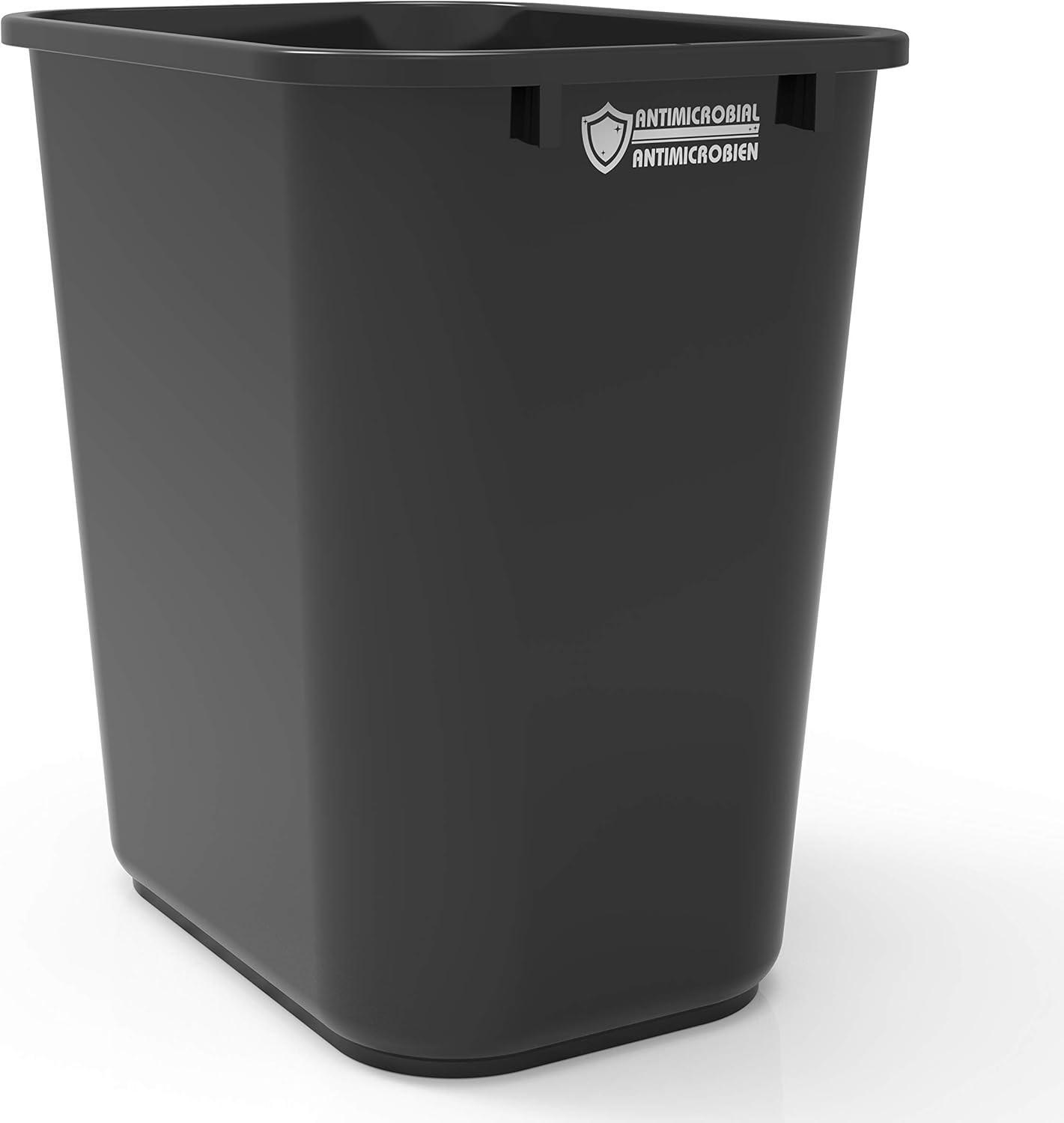imageStorex 7 Gallon Waste Basket for Gloves and Sanitizing Wipes SilverIon Technology Black Pack of 6Black