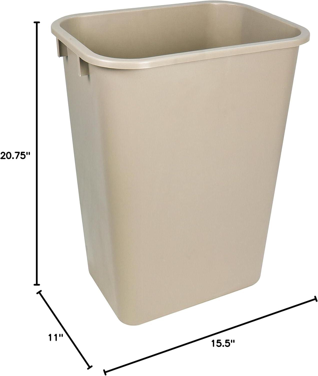 imageStorex Large Waste Basket 155 x 11 x 2075 Inches Beige Case of 4 STX00704U04C