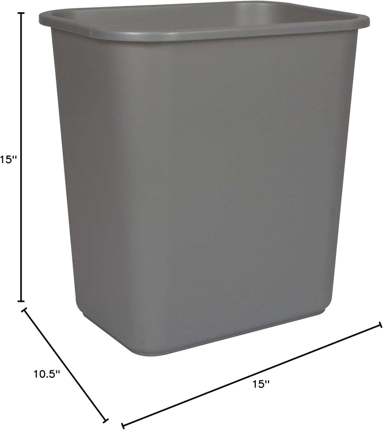 imageStorex Medium Waste Basket 15 x 105 x 15 Inches Gray Case of 6 STX00711U06C