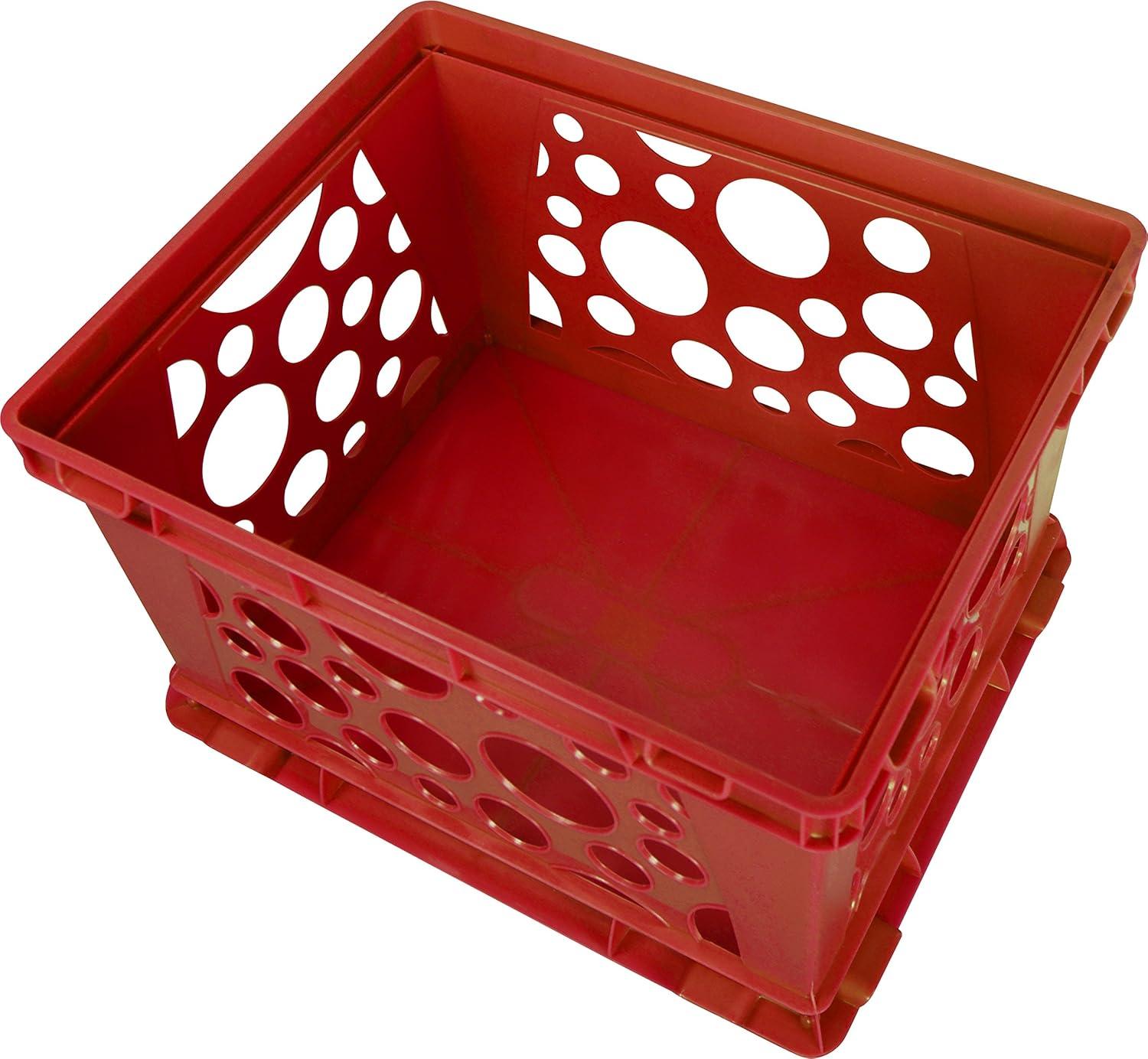 imageStorex Premium File Crate with Handle Cutouts Letter and Legal Document and Folder Storage Red 3Pack 61461C03CAssorted Colors