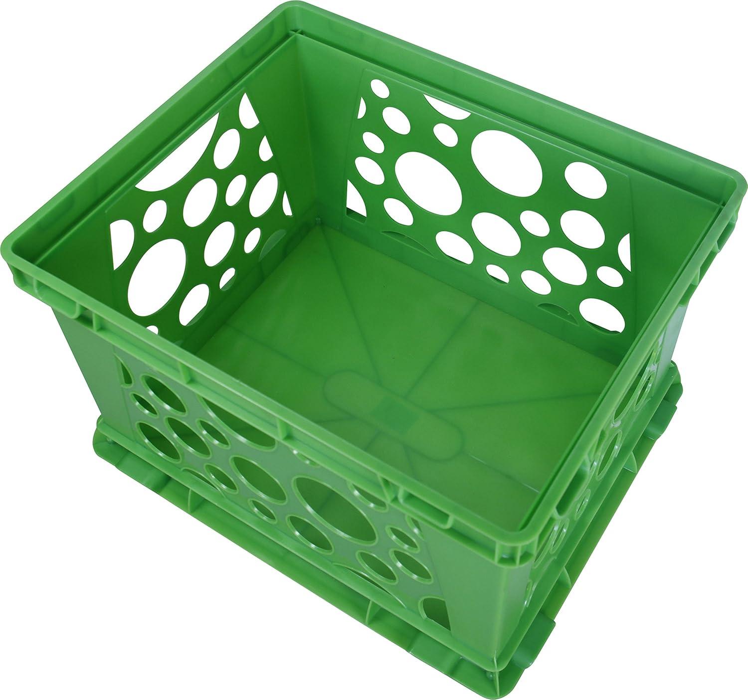 imageStorex Premium File Crate with Handles Letter and Legal Document and Folder Storage Classroom Green 3Pack 61463C03CSchool Green