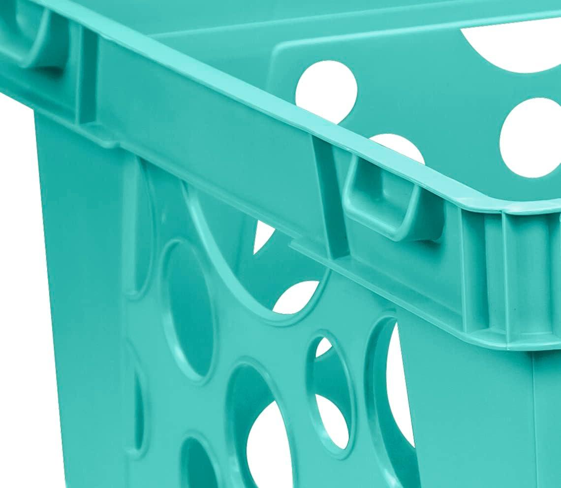 imageStorex Premium File Crate with Handles Letter and Legal Document and Folder Storage Classroom Green 3Pack 61463C03CTeal