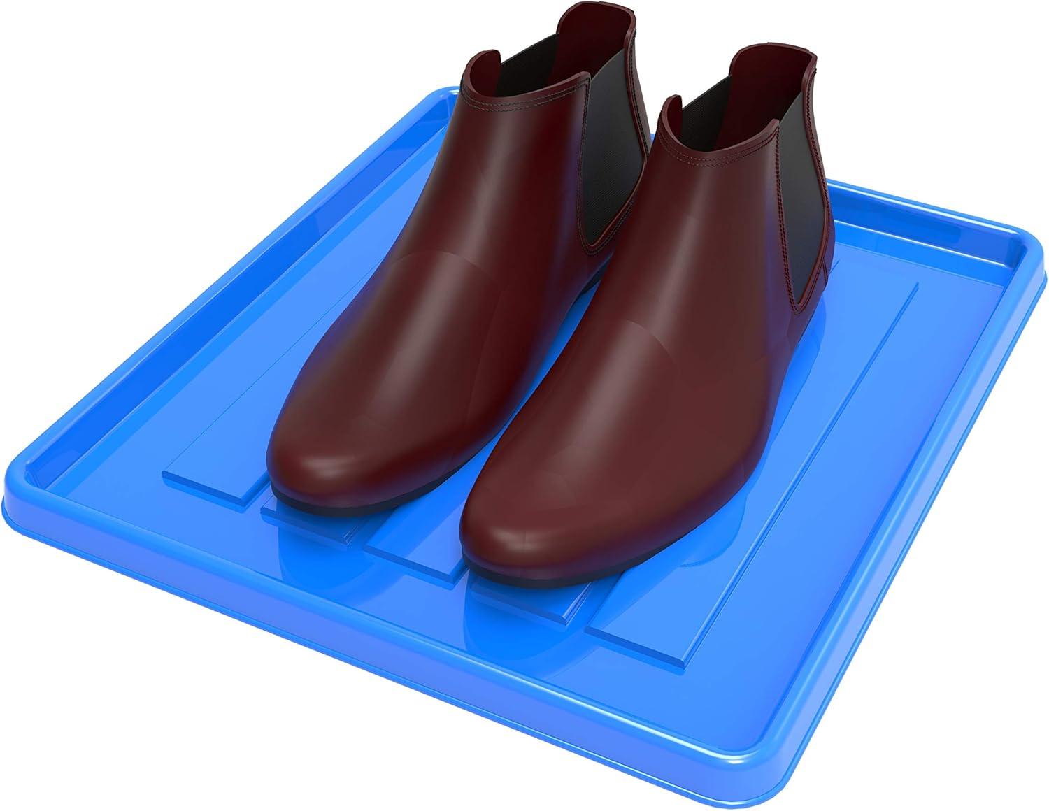 imageStorex School Locker Office Cubicle Boot Tray 1238 x 11 x 08 Inches Gray 18Pack 00803U18CBlue