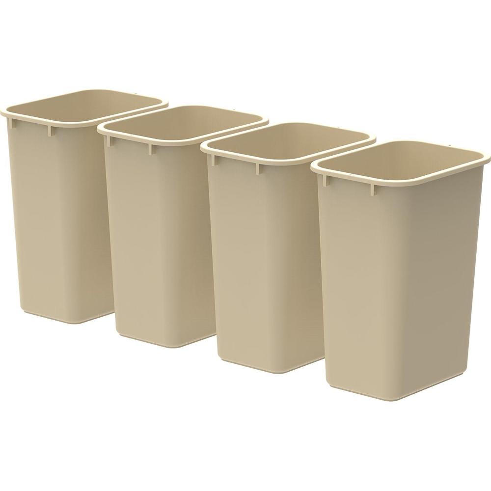imageStorex Large Waste Basket 155 x 11 x 2075 Inches Beige Case of 4 STX00704U04C