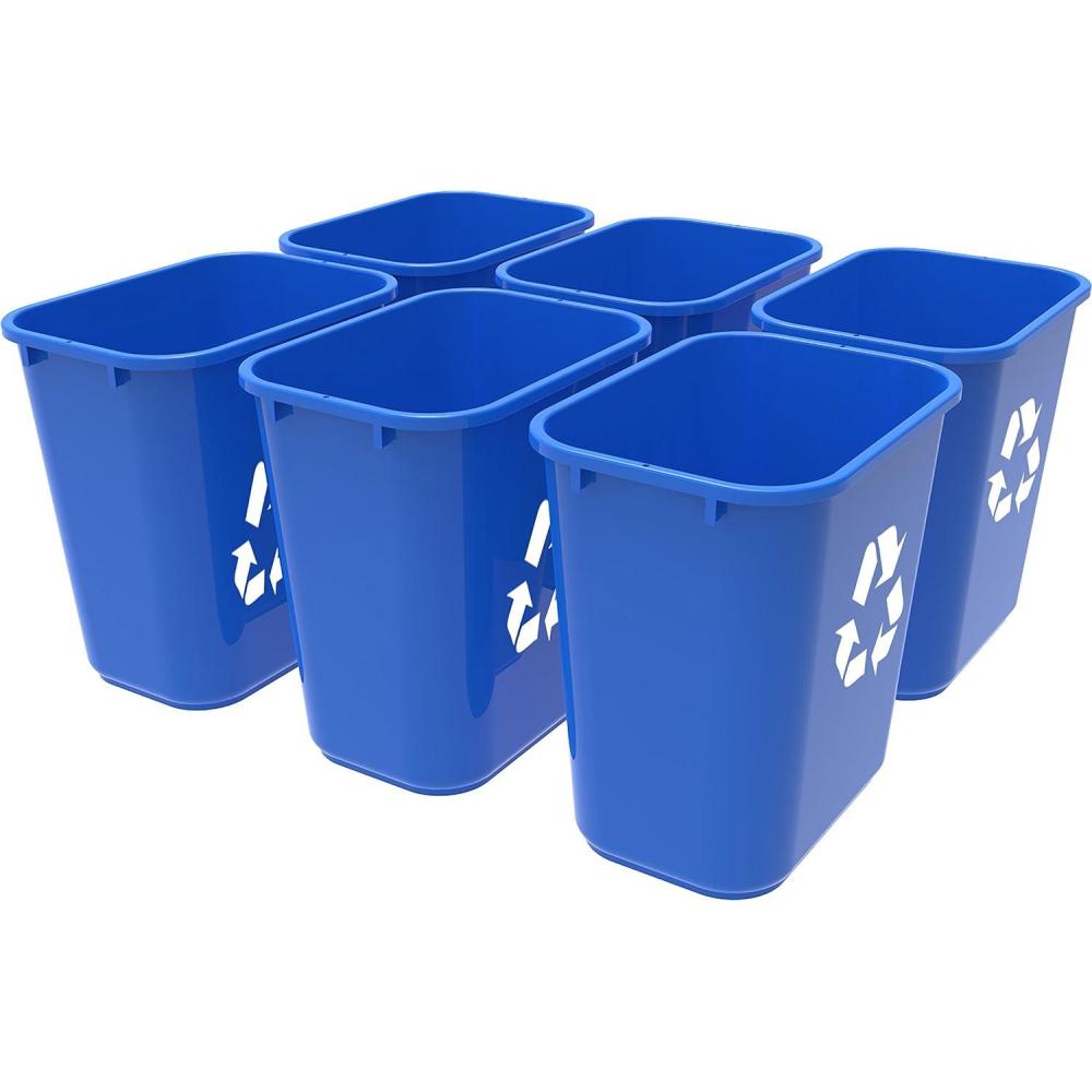 imageStorex Medium Recycling Basket 15 x 105 x 15 Inches Blue Case of 6 STX00714U06C