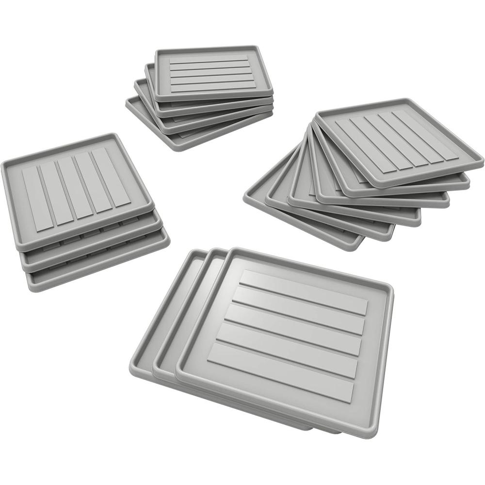 imageStorex School Locker Office Cubicle Boot Tray 1238 x 11 x 08 Inches Gray 18Pack 00803U18CGray
