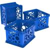 imageStorex Large Premium File Crate with Solid Bottom Stores Hanging Files Portable Assorted Colors 1725 x 105 x 1425 Inches 3Pack 61797U03CSchool Blue