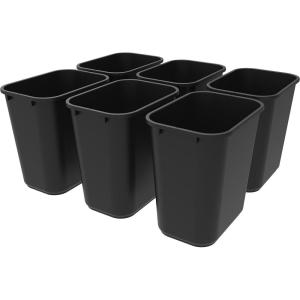 Storex 7 Gallon Trash Can, Gray, 6-Pack Black(Case of 6)