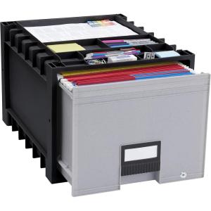 Storex Plastic Archive Storage Drawer with Lock, Letter Size, 18-Inch Drawer, Black (STX61178U01C)
