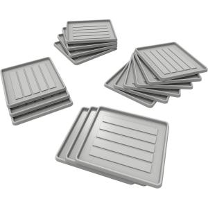 Storex School Locker – Office Cubicle Boot Tray, 12.38 x 11 x 0.8 Inches, Gray, 18-Pack (00803U18C)(Gray)