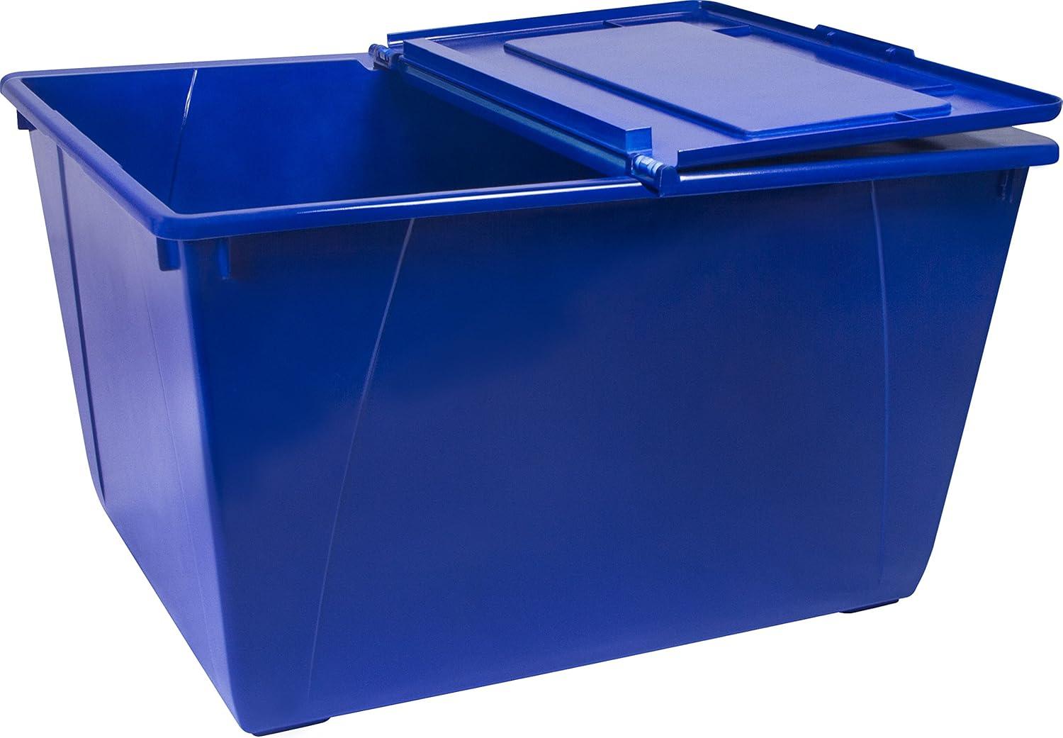 imageStorex 16 Gallon Storage Tote with Folding Lid 227 x 1825 x 1286 Inches ClearBlack Case of 4 00900U04CBlue
