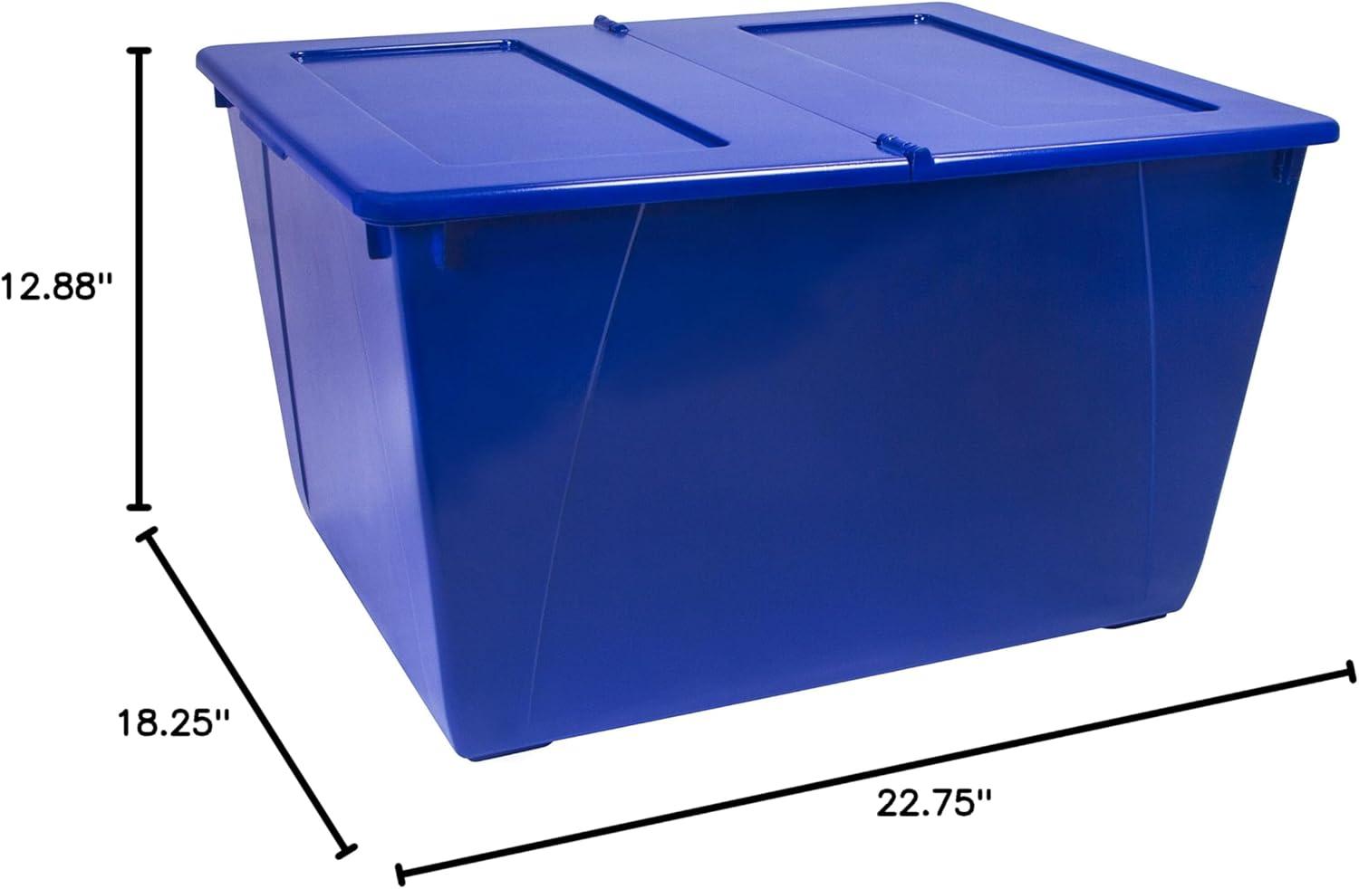 imageStorex 16 Gallon Storage Tote with Folding Lid 227 x 1825 x 1286 Inches ClearBlack Case of 4 00900U04CBlue