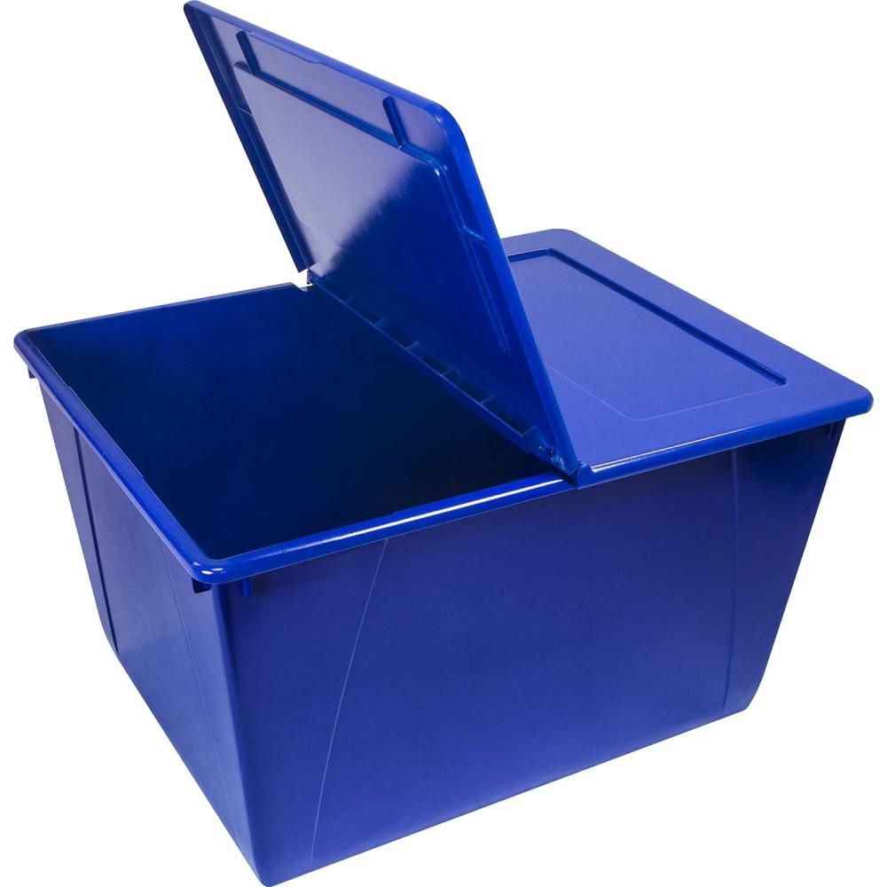 imageStorex 16 Gallon Storage Tote with Folding Lid 227 x 1825 x 1286 Inches ClearBlack Case of 4 00900U04CBlue