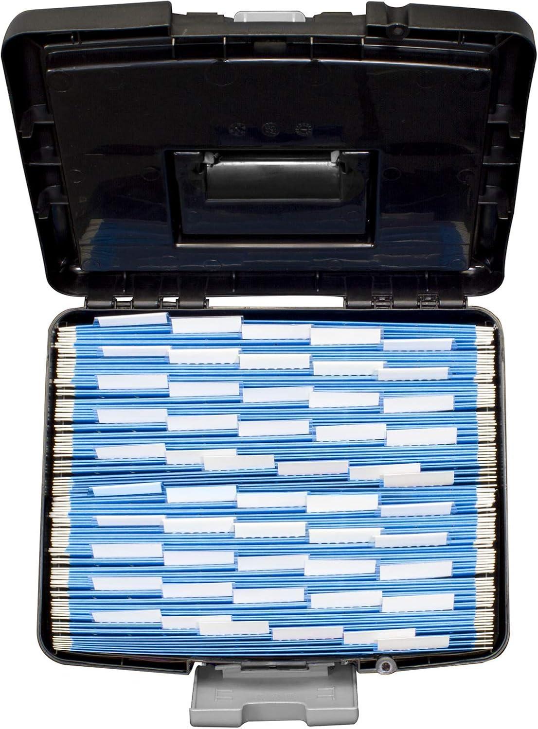 imageStorex Portable LetterLegal Filebox with Organizer Lid LetterLegal Files 145 X 105 X 12 BlackBlack