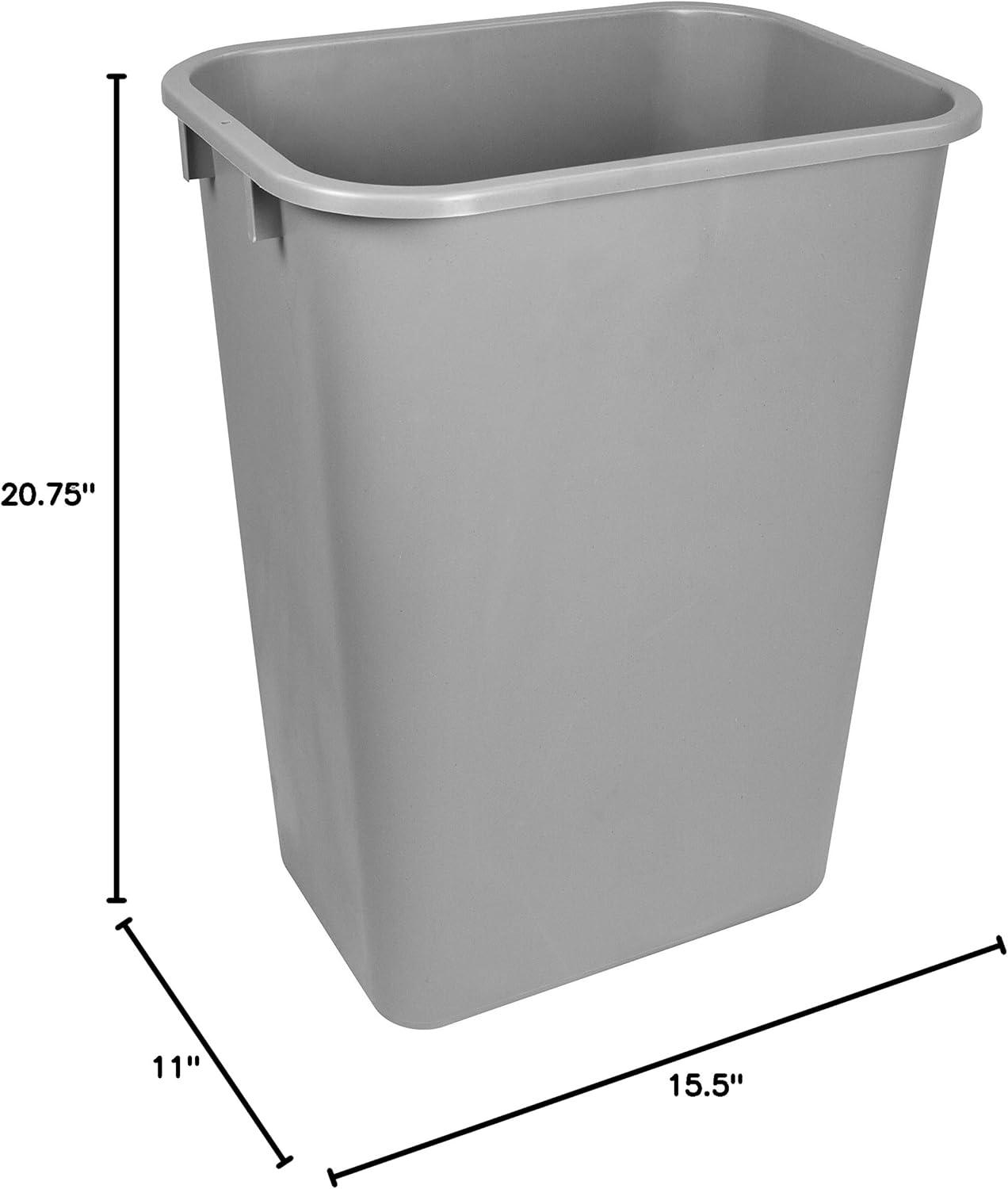 imageStorex LargeTall Waste Basket 155 x 11 x 2075 Inches Gray Case of 4 00701U04C