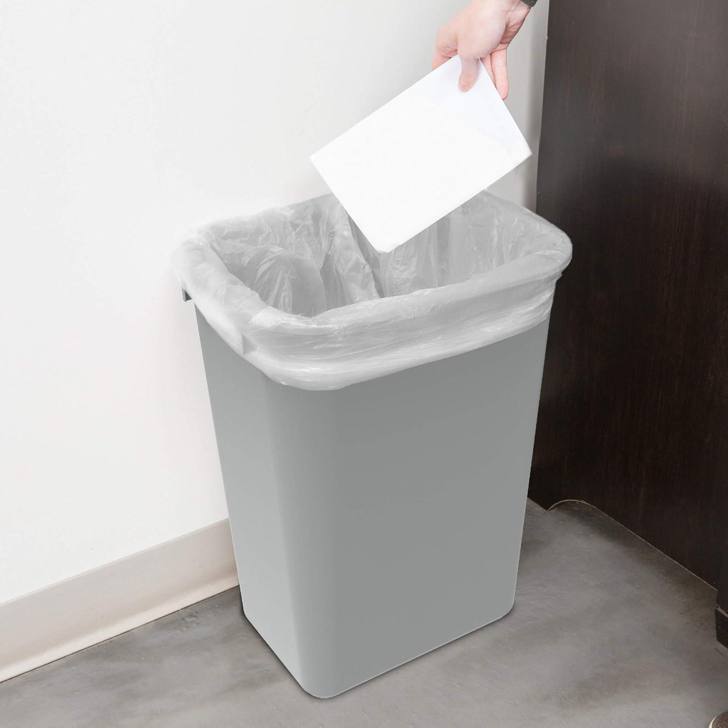imageStorex LargeTall Waste Basket 155 x 11 x 2075 Inches Gray Case of 4 00701U04C