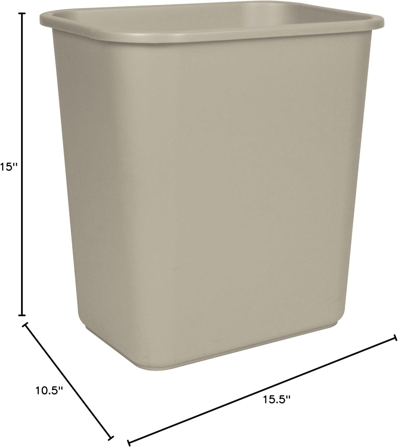 imageStorex Medium Waste Basket 15 x 105 x 15 Inches Beige Case of 6 STX00713U06C