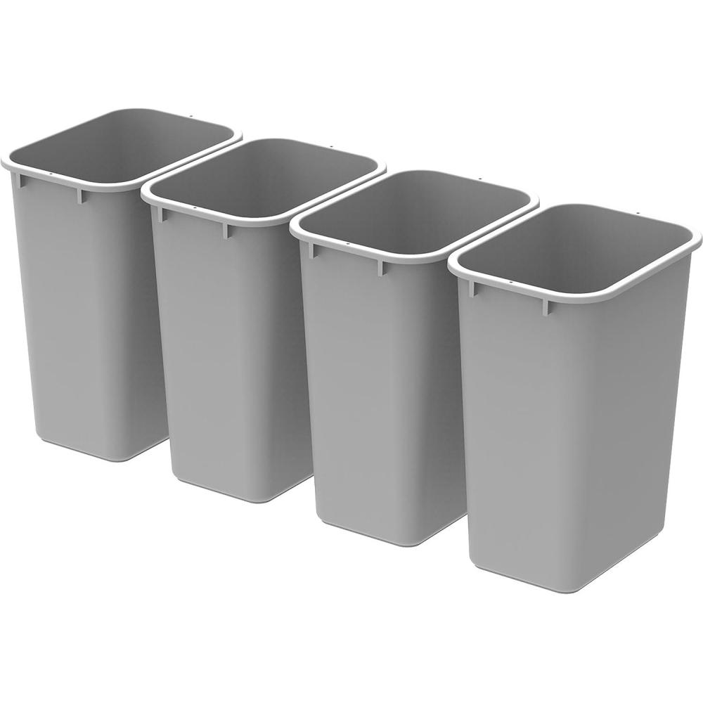 imageStorex LargeTall Waste Basket 155 x 11 x 2075 Inches Gray Case of 4 00701U04C