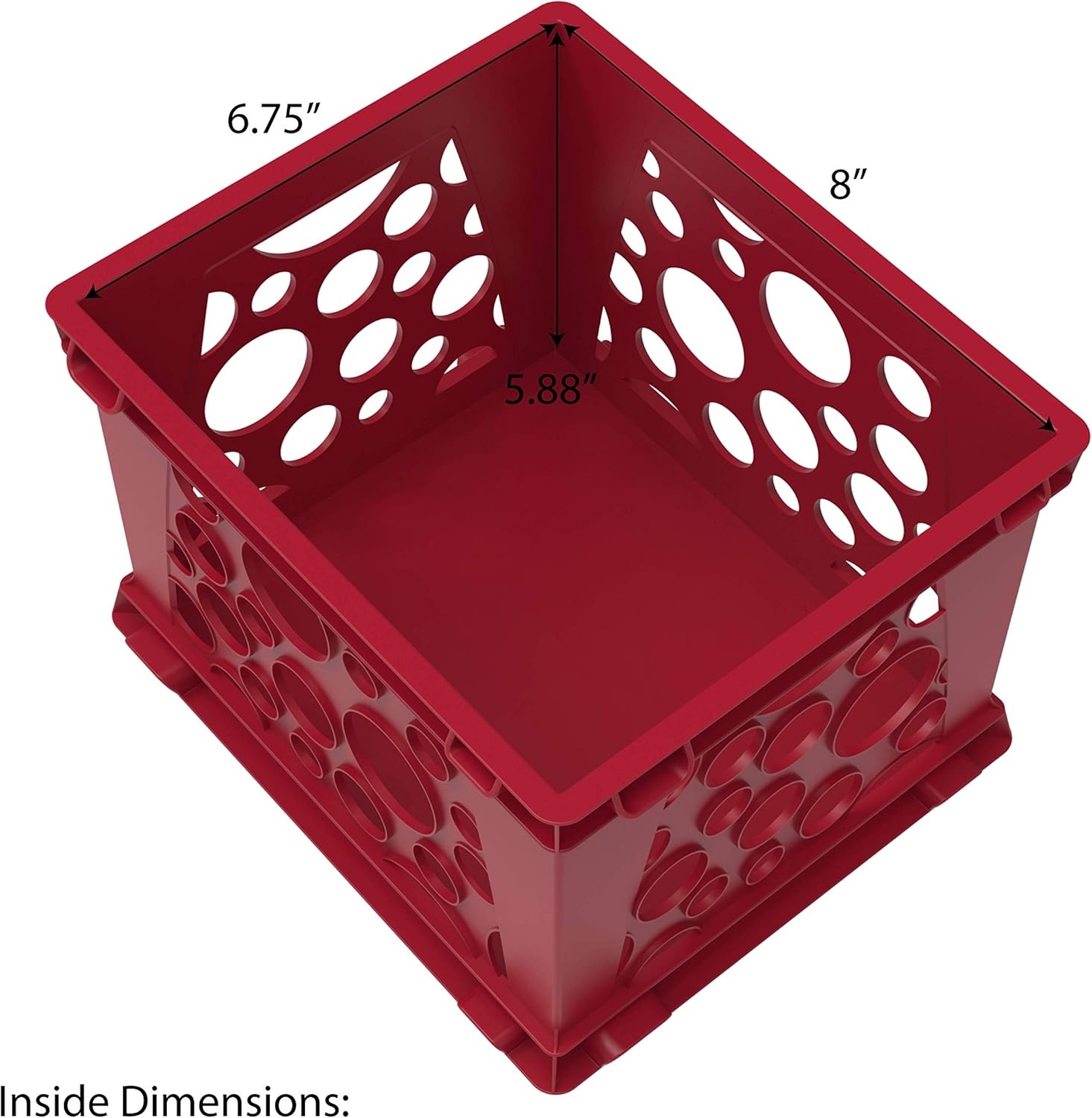 image:imageStorex Mini Crates Stackable Small Storage Crates for Desktop Organization 9 x 775 x 6 inches Crimson 3Pack 61593A03CCrimson