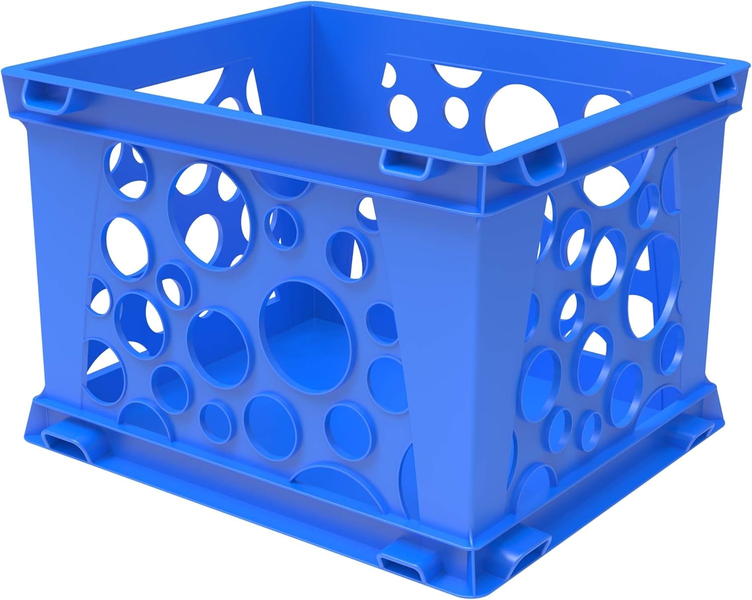 image:imageStorex Mini Crates Stackable Small Storage Crates for Desktop Organization 9 x 775 x 6 inches School Blue 12Pack 61595U12SSchool Blue