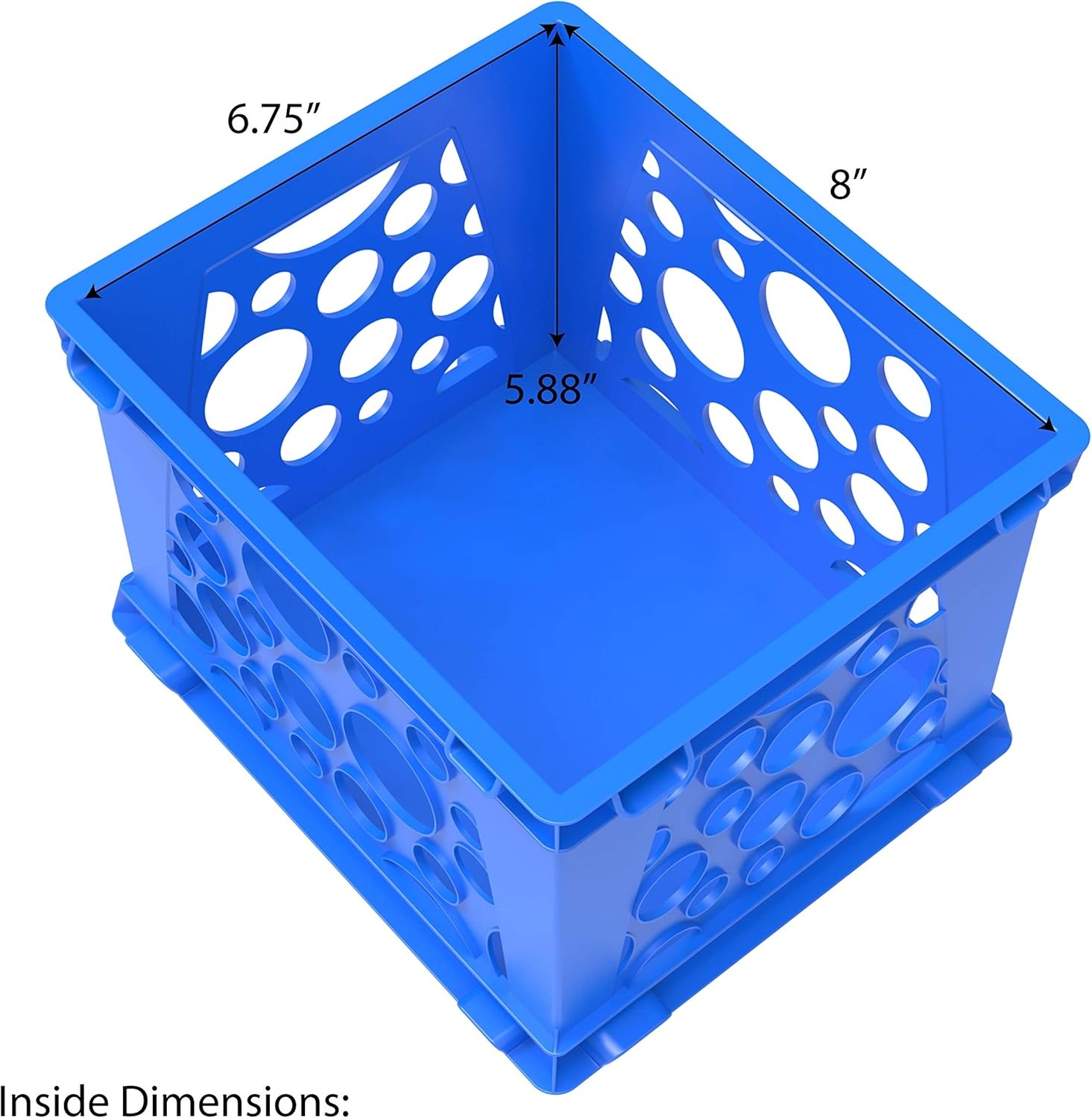 image:imageStorex Mini Crates Stackable Small Storage Crates for Desktop Organization 9 x 775 x 6 inches School Blue 12Pack 61595U12SSchool Blue
