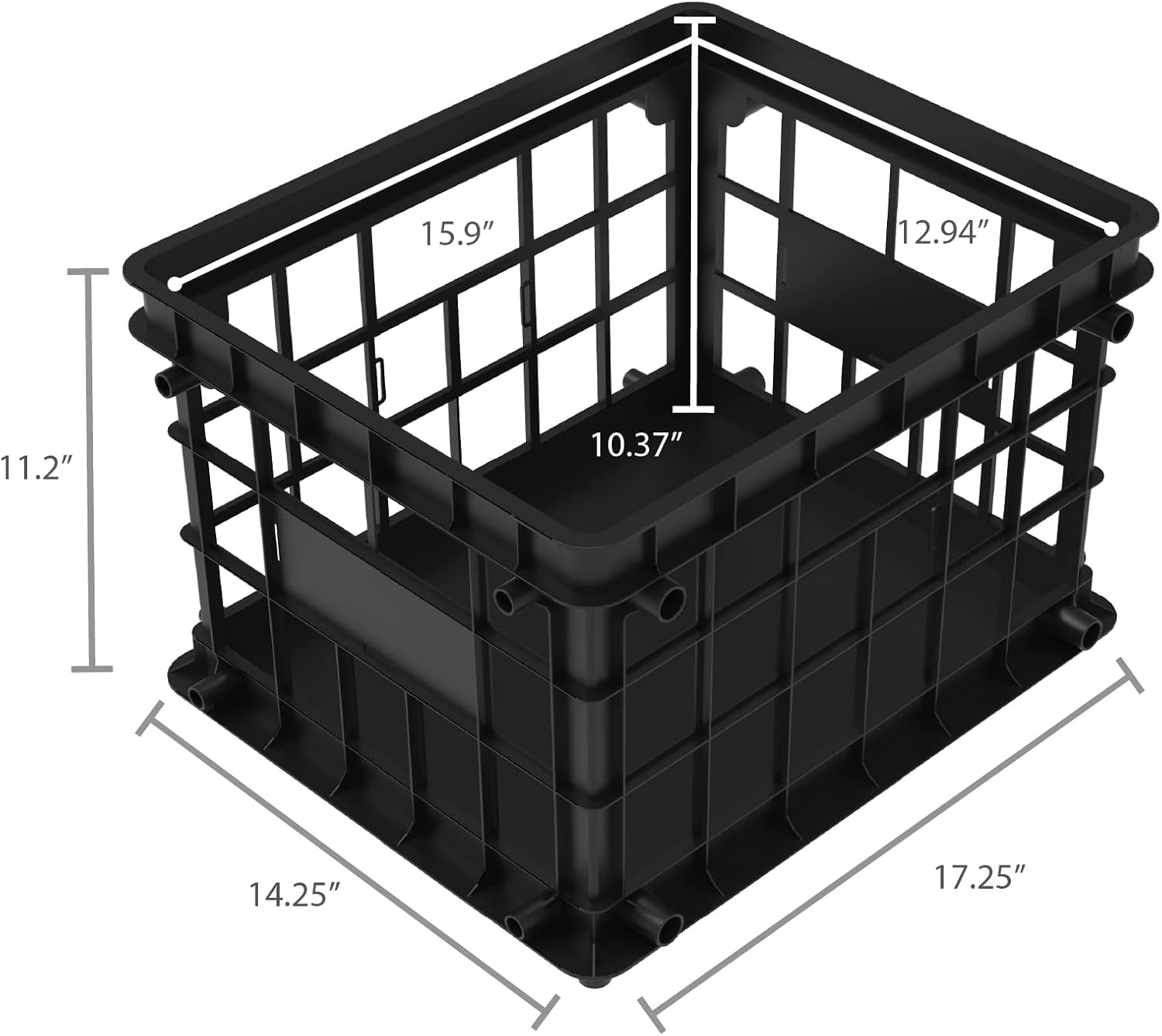 image:imageStorex Standard File Crate Letter and Legal Document and Folder Storage Black 1Pack 61659A03CBlack