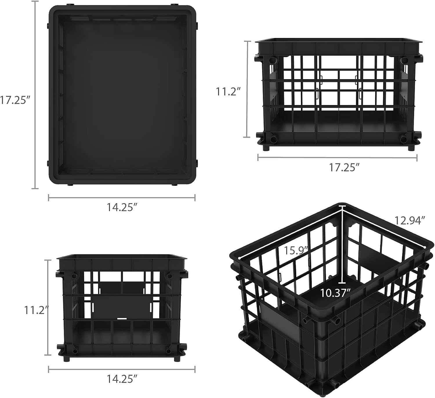 image:imageStorex Standard File Crate Letter and Legal Document and Folder Storage Black 1Pack 61659A03CBlack