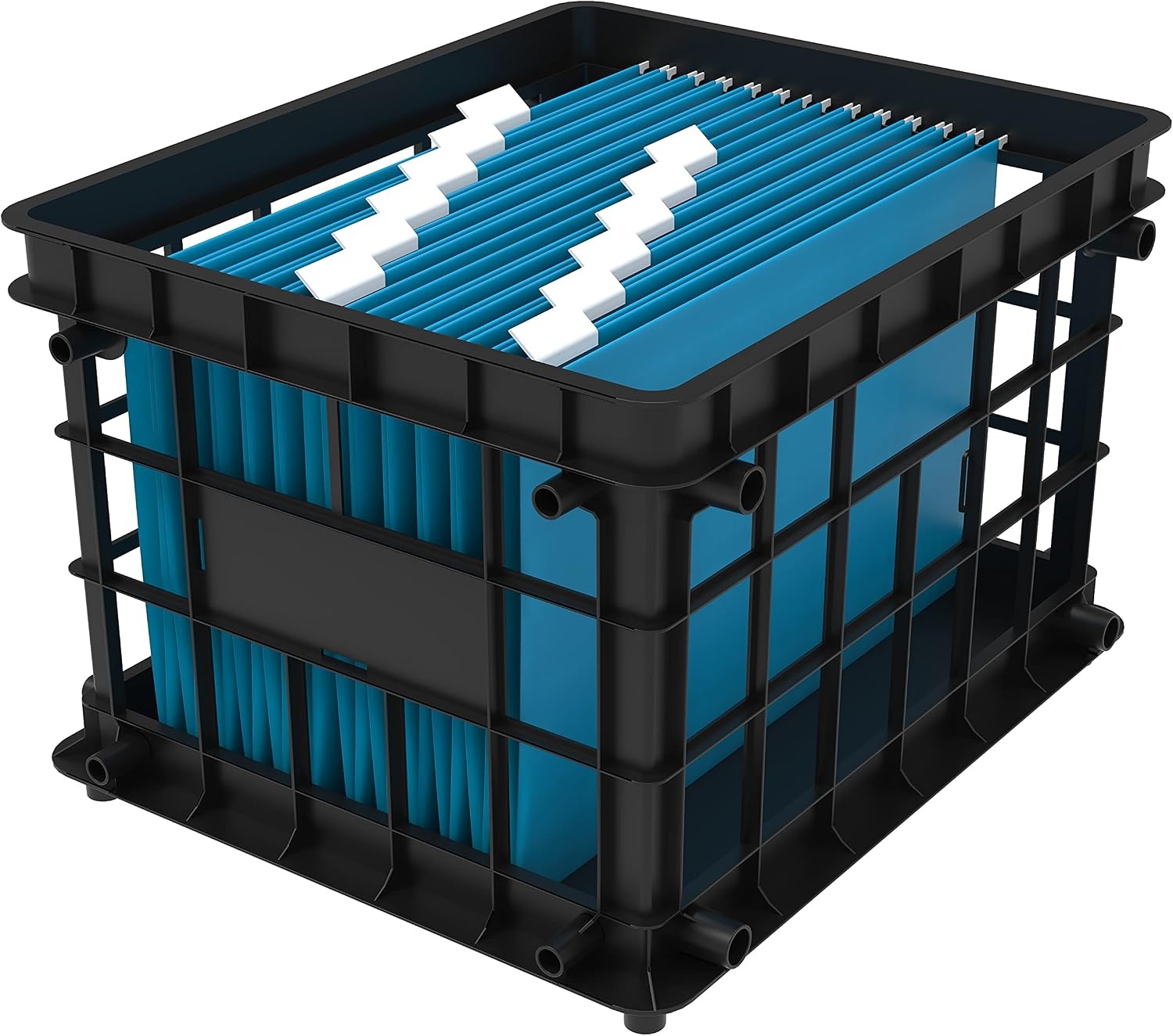 image:imageStorex Standard File Crate Letter and Legal Document and Folder Storage Black 1Pack 61659A03CBlack