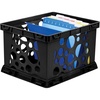 image:imageStorex Premium File Crate with Handle Cutouts  Letter and Legal Document and Folder Storage Assorted Colors 3Pack 61797A03CBlack